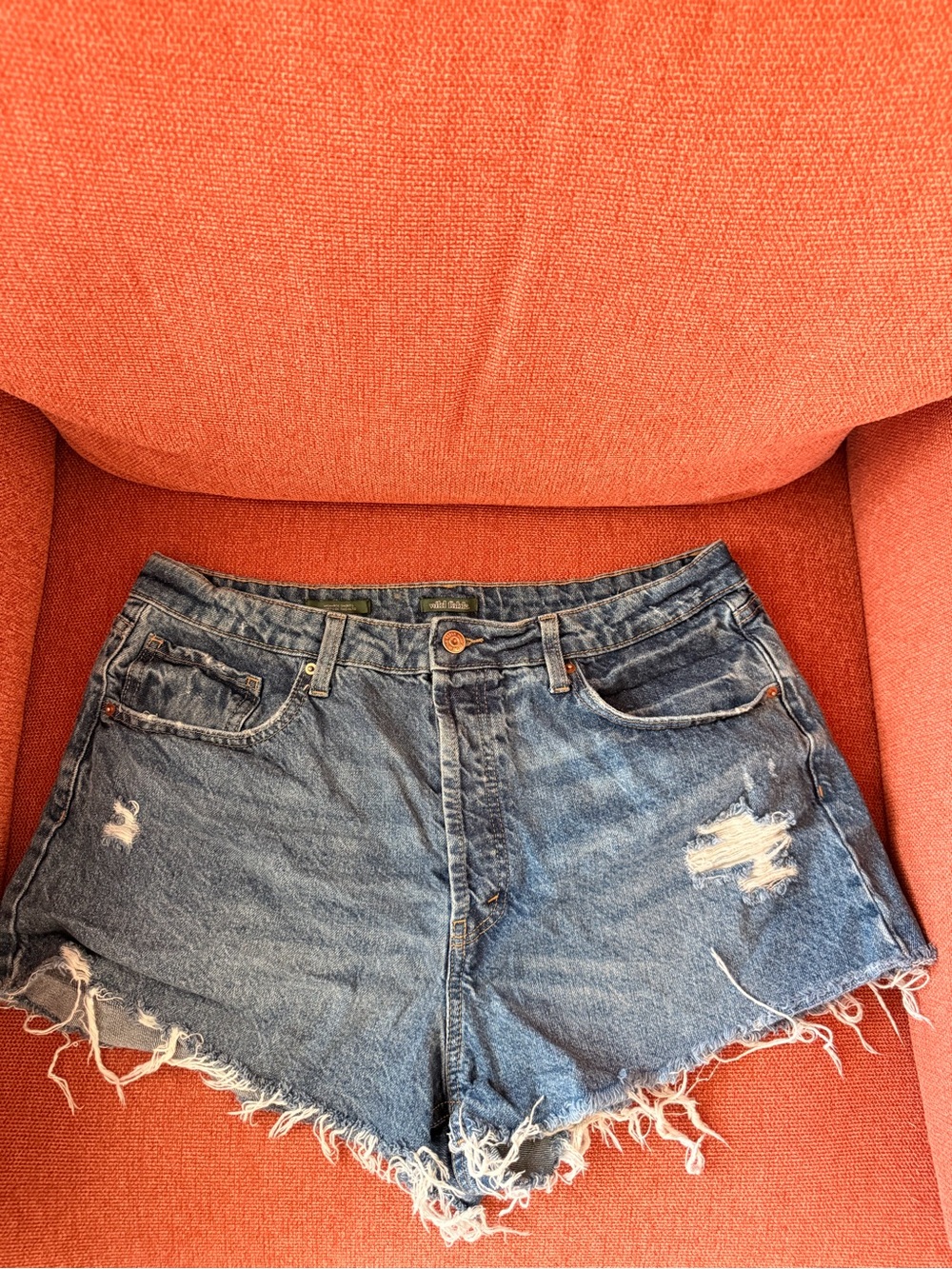 Wild Fable Womens High Rise Denim Cutoff Shorts Size 14 Distressed Frayed
